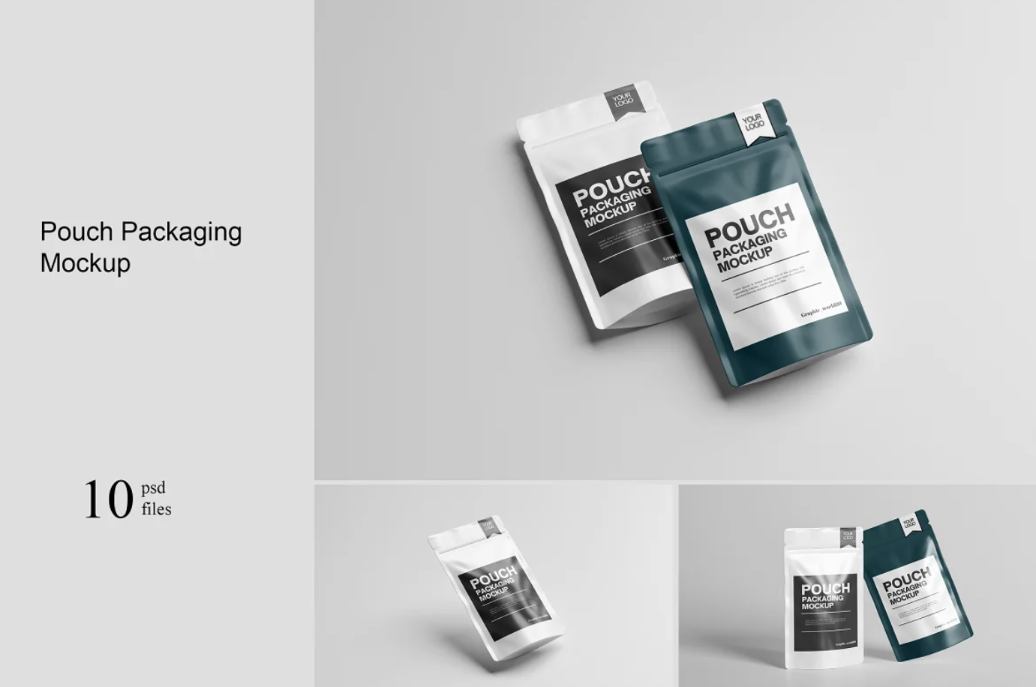 10 Pouch Packaging Mockups Set