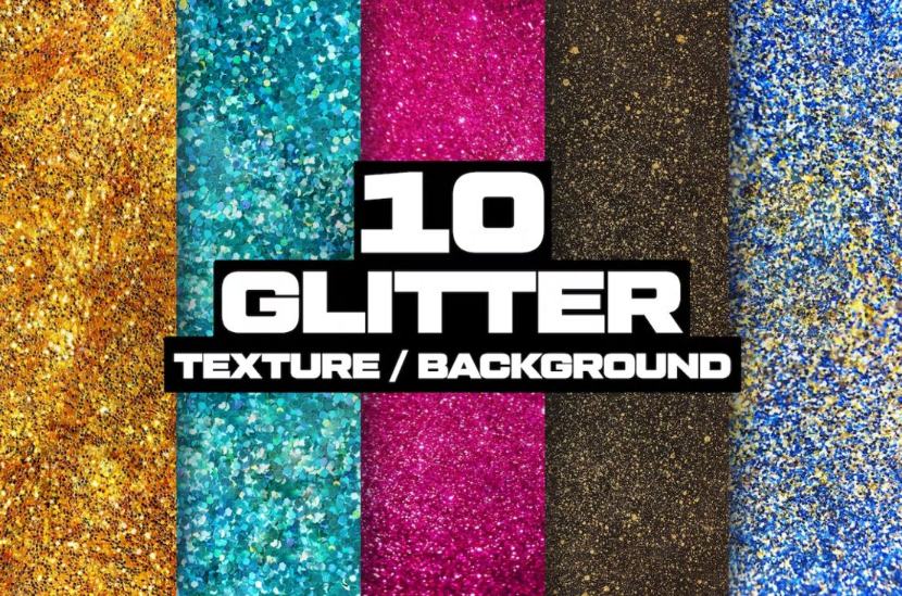 10 Unique Glitter Textures Set