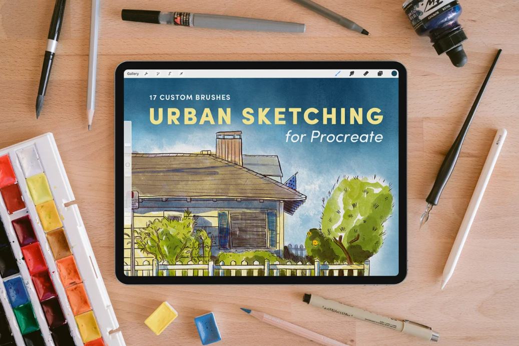 17 Urban Sketching Procreate Brushes