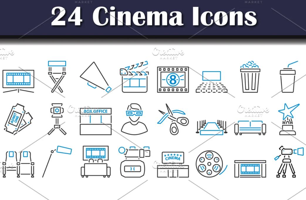 24 Entertainment Icons Set
