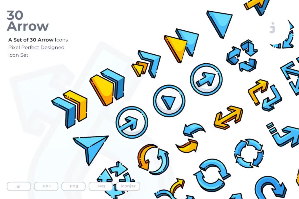 30 Colorful Arrow Icons PNG