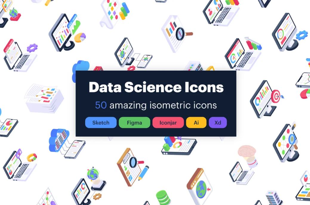 50 Data Science Icons Set