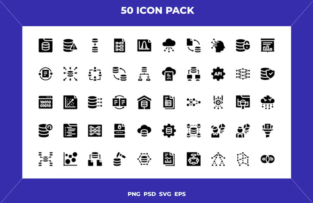 50 Unique Icons Pack Set