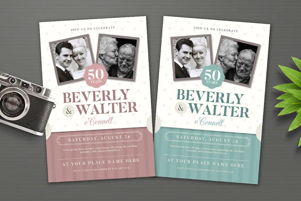 50 Years Anniversary Invitation Cards