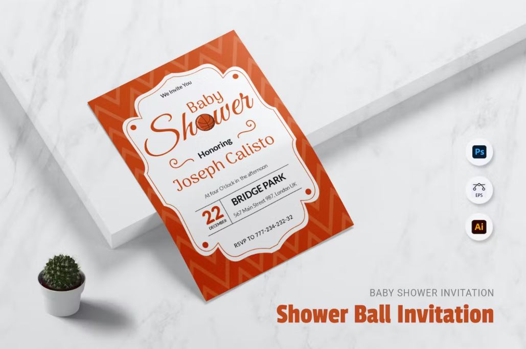 Ai and PSD baby Shower Invite