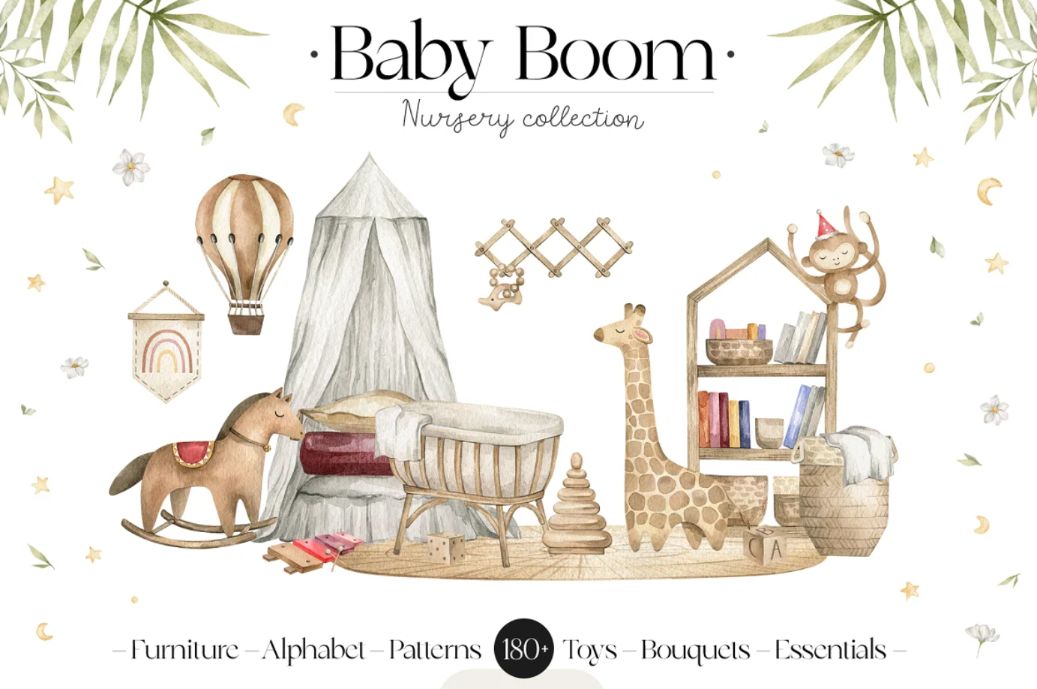Baby Room Illustrations Set