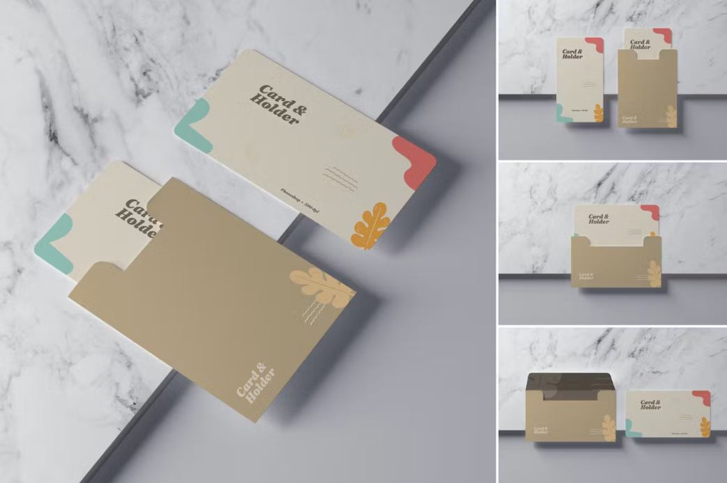 Card and Holders Mockup PSD