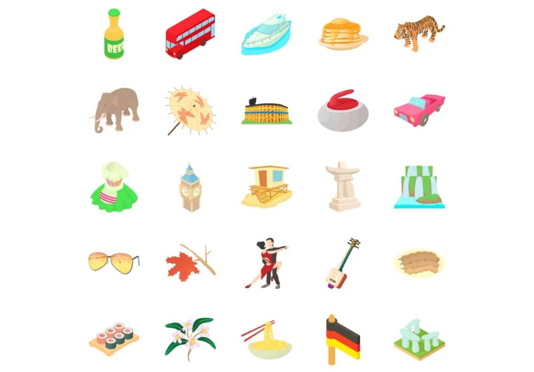 Colorful Germany Icons Set
