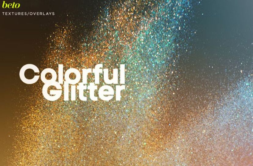 Colorful Glitter Textures Set
