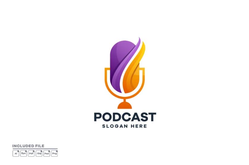 Creative Podcast Wings Logo