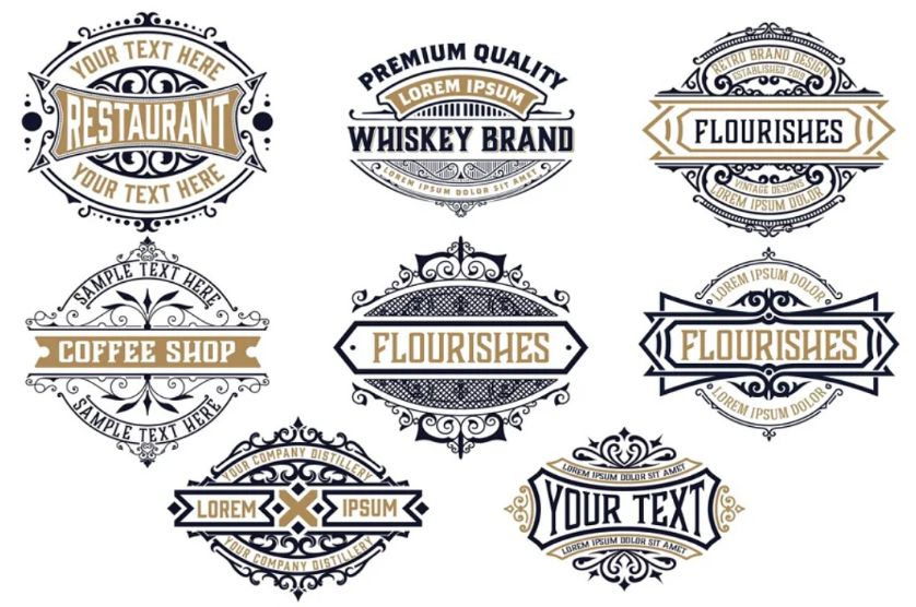 Creative Whisky Label Designs Set
