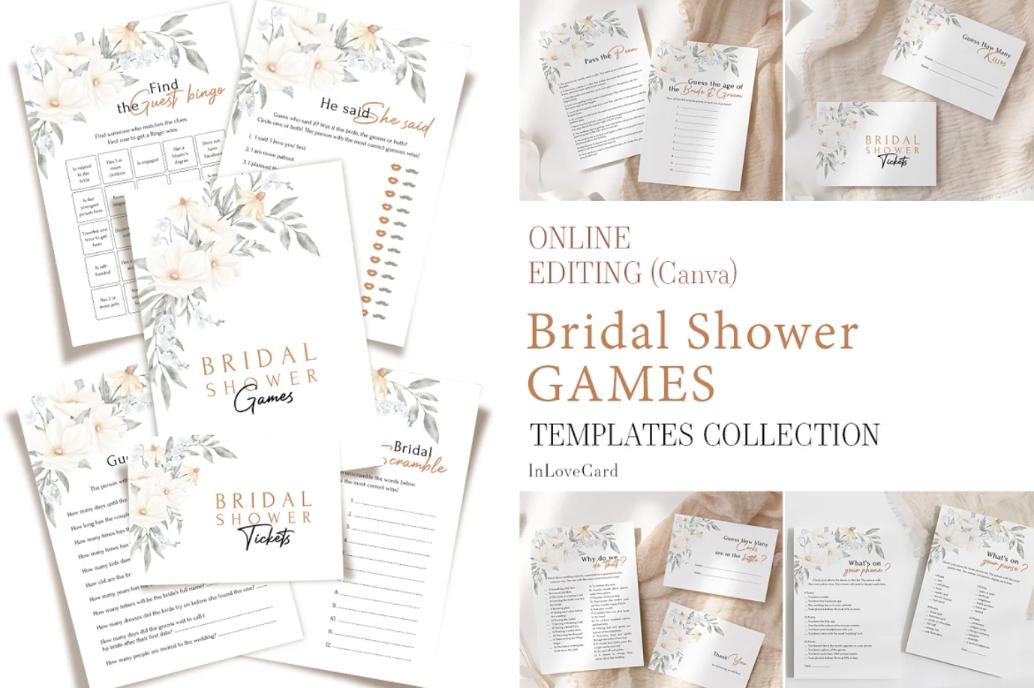 Editable Bridal Shower Invitation Cards
