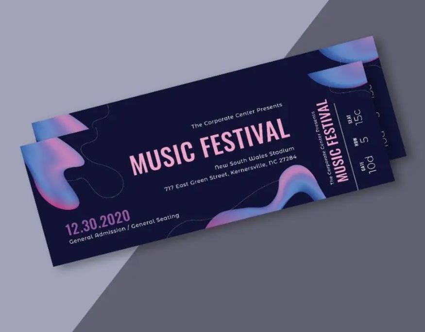Editable Event Ticket PSD