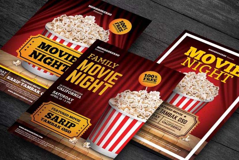 Editable Movie Night Poster Design