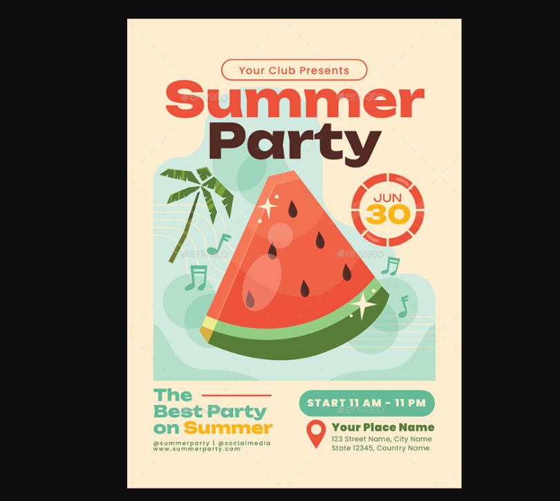 Editable Summer Party Poster
