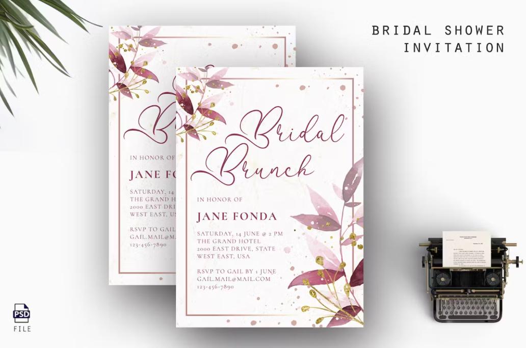 Floral Style Bridal Bruch Card