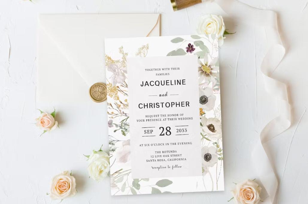 Floral Style Wedding Invite