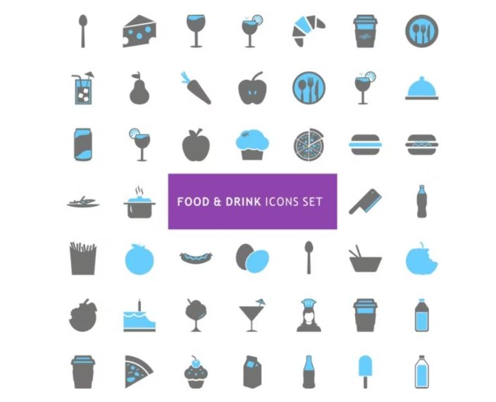 Free Flat Food and Drinks Icons