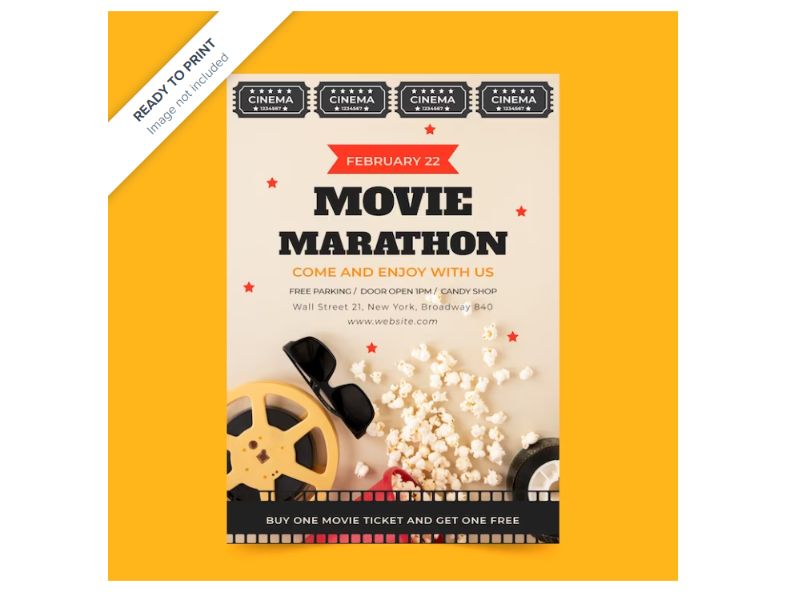 Free Movie Marathon Flyer Design