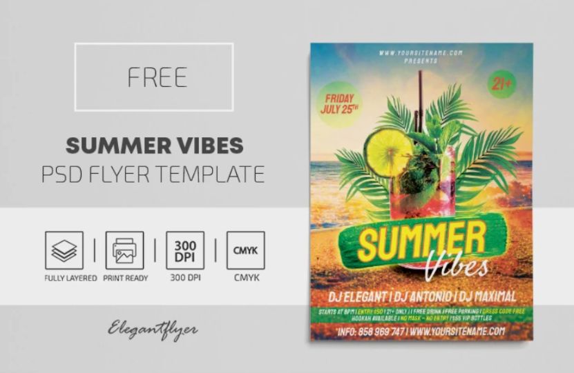 Free Summer Vibes Poster Design