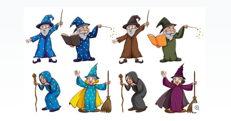 Free Witch and Wizard Vectors