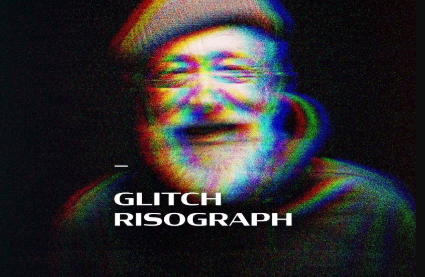 Glitch Riso Photo Effect