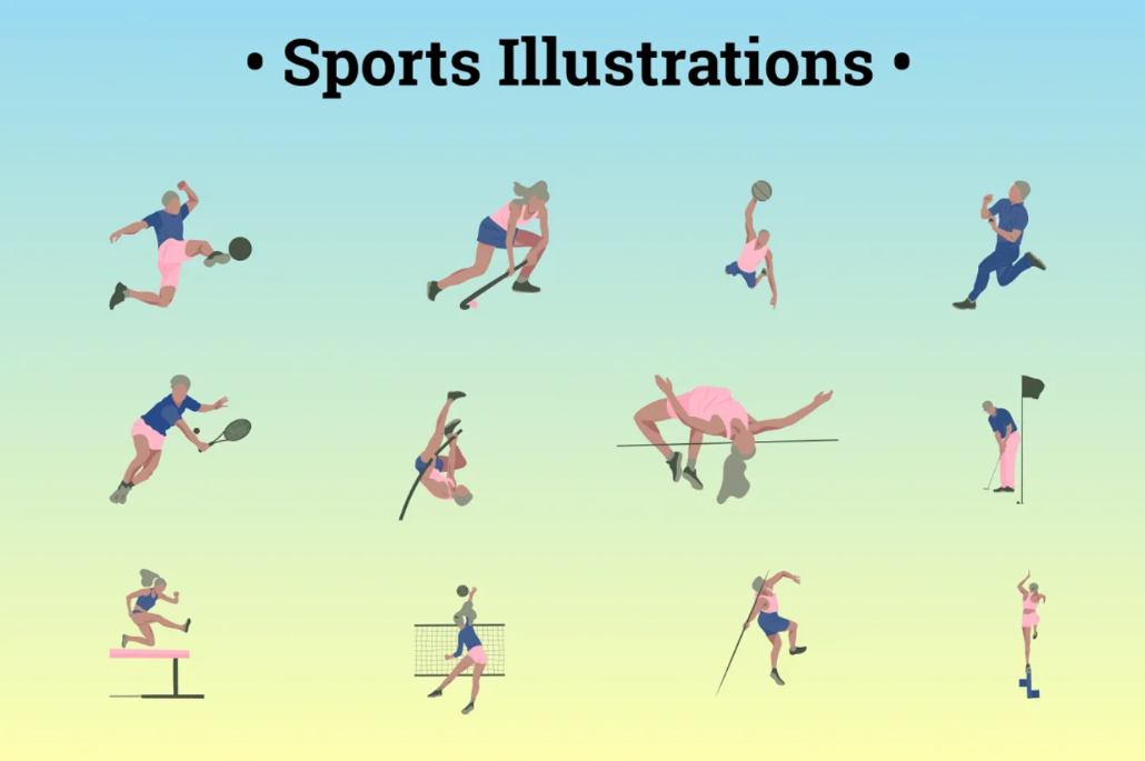 Gradient Style Sports Illustrations
