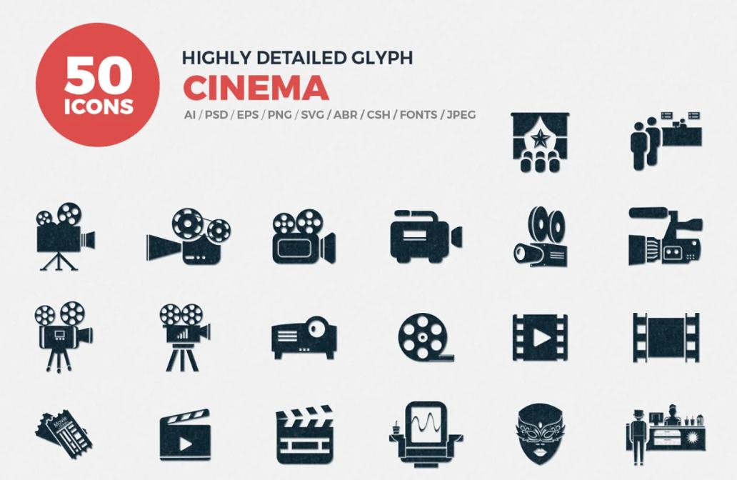 High Detailed Cinema Icons