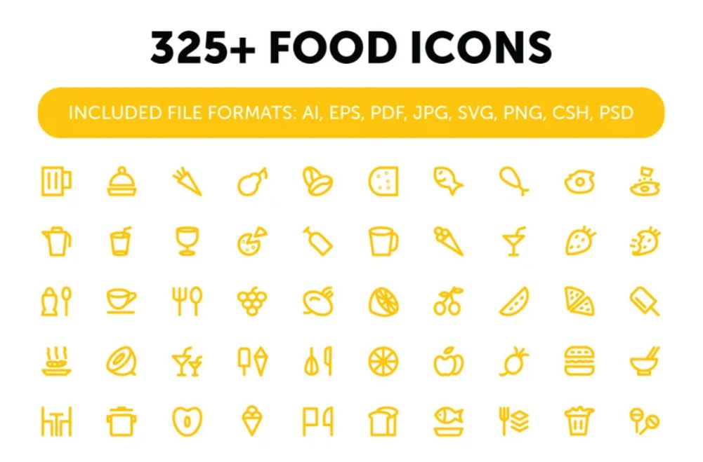 High Quality Food Icons Set