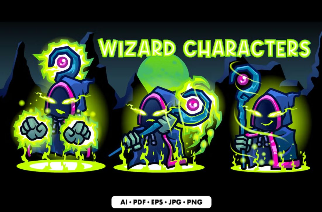 High Quality Wizard Characters Set