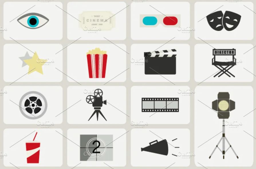 Isolated Film Icons Set
