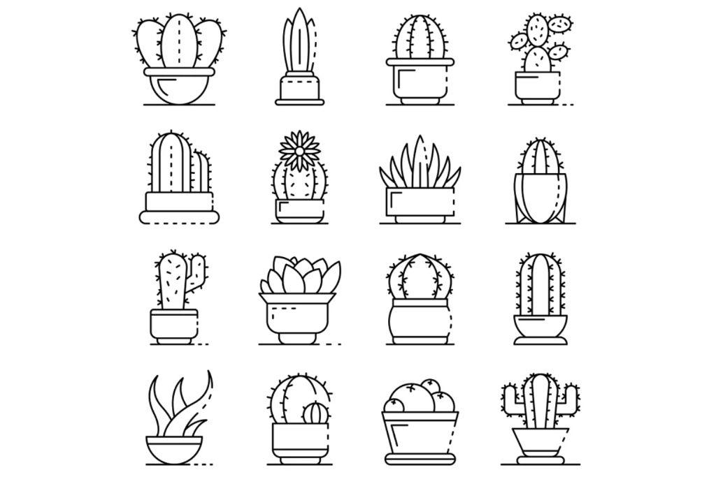 Isolated Plant Icons Set