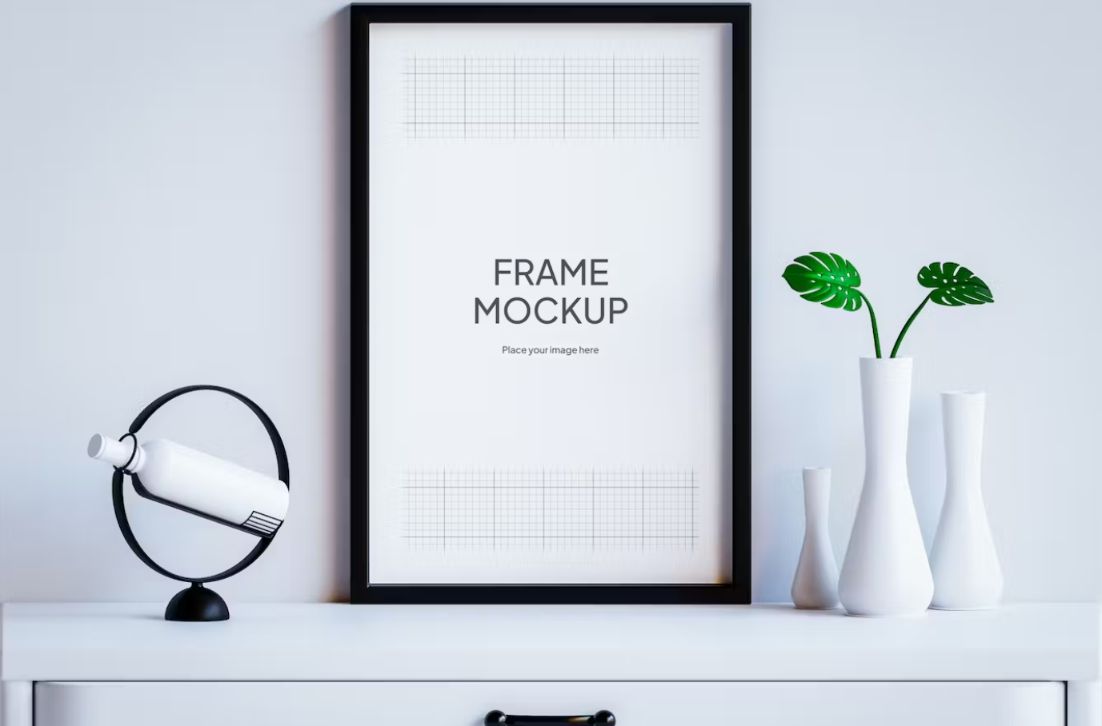 Large Black Frame Mockup PSD