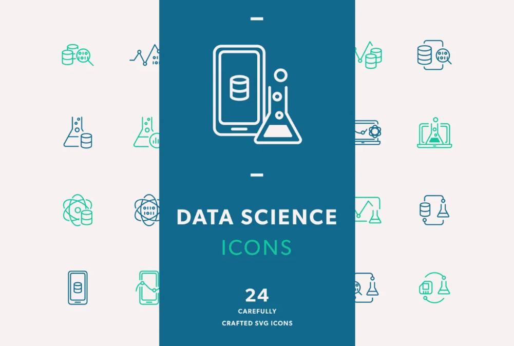 Linear Data Science Icons Set