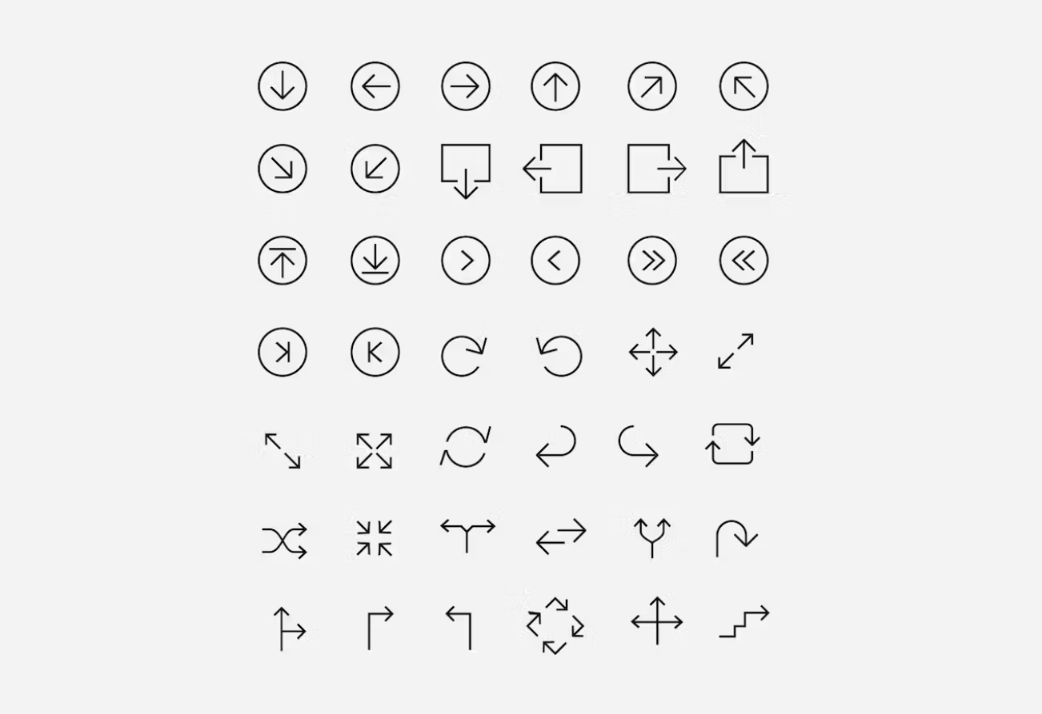 Linear Style Arrow Icons Set