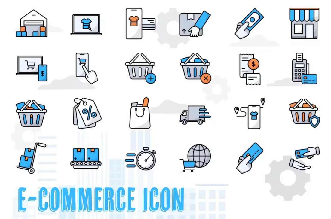 Minimal E Commerce Icons Set