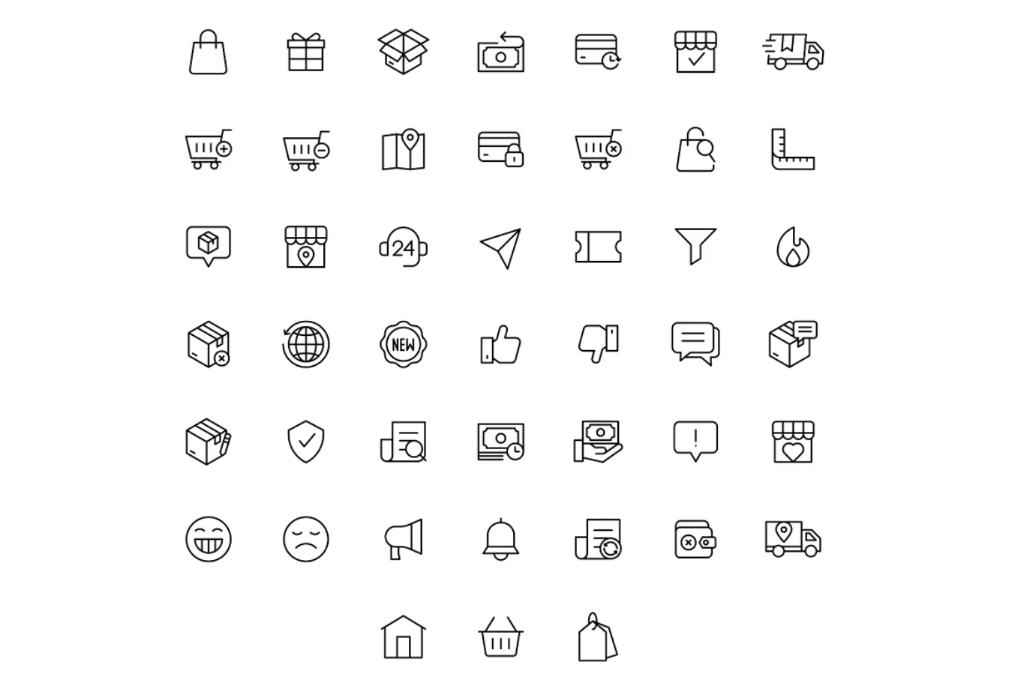 Minimal E Commerce Icons Set