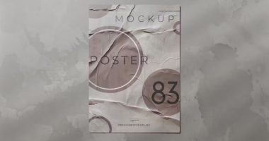 Wrinkled Poster Mockup PSD