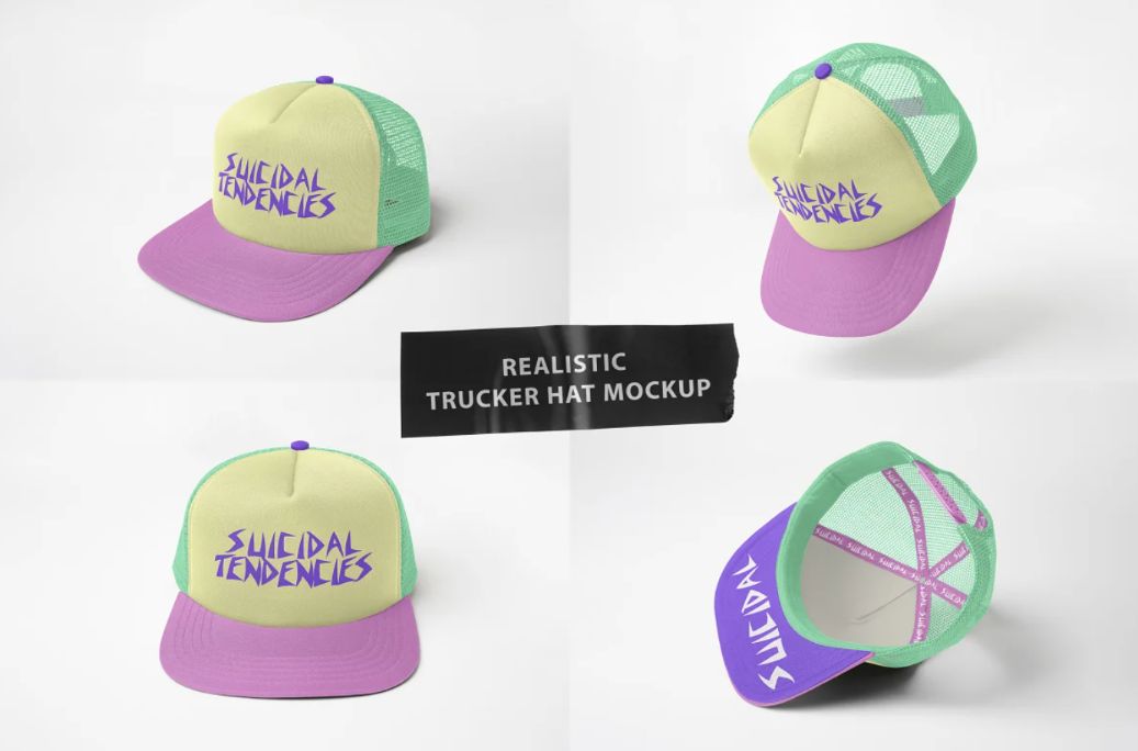 Realistic Trucker Hat Mockup PSD