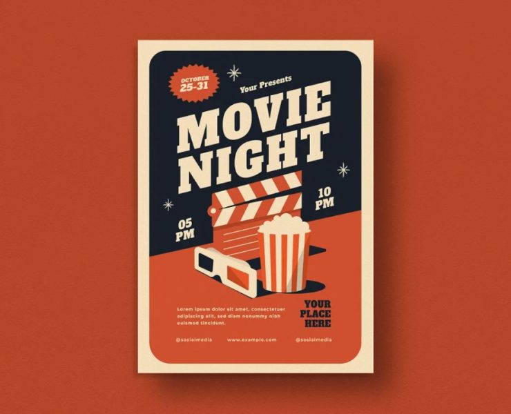 15+ Movie Night Flyer Template PSD Ai FREE