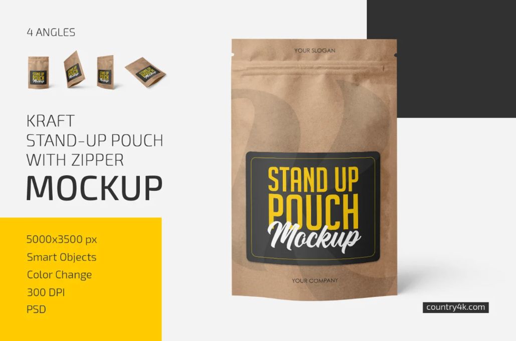 Stand Up Pouch Mockup PSD