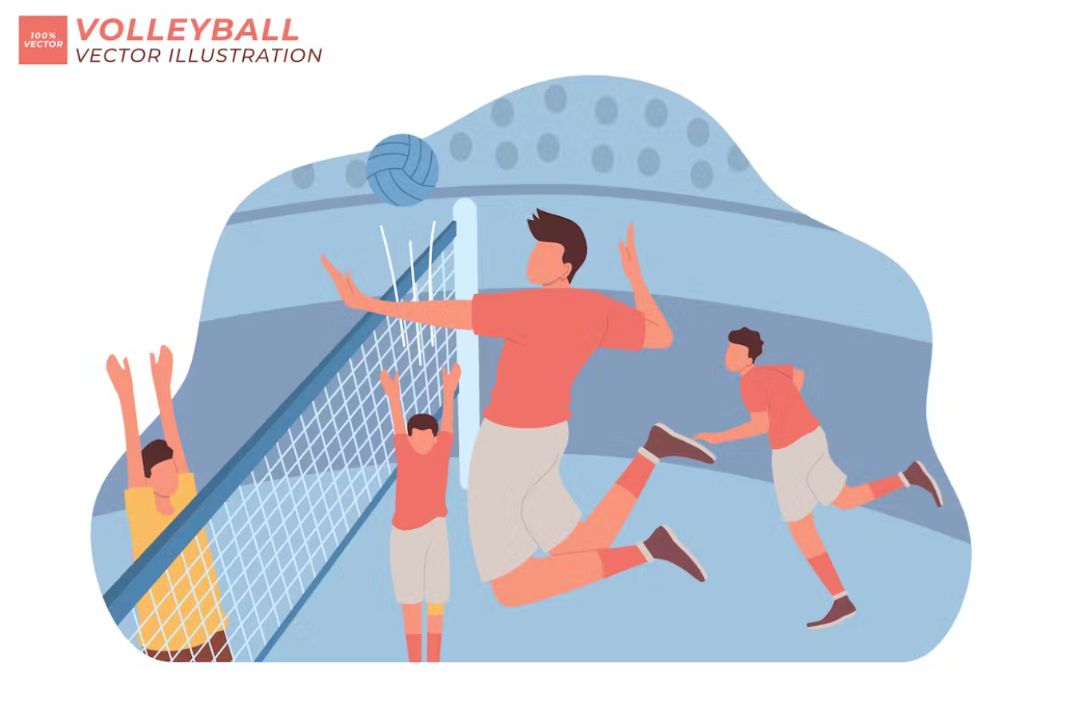 Volleyball game Vector Illustration