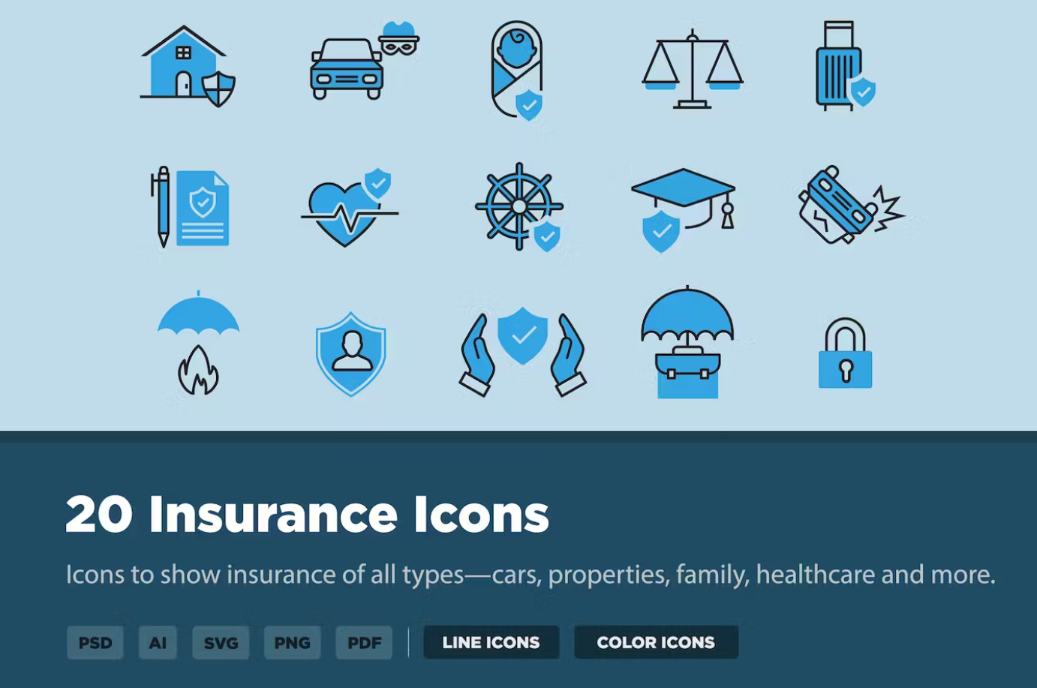 20 Family and House Insurance Icons