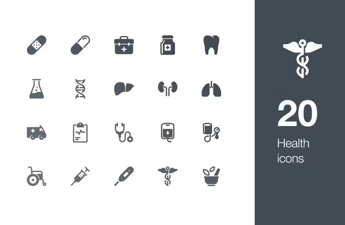 20 Unique Health Icons Set