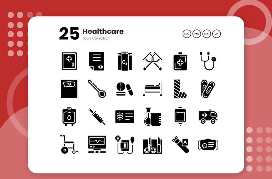 25 Unique Health Care Icon Vectors