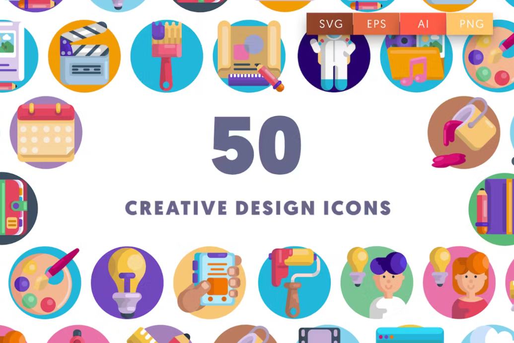 50 Unique Design Icons Set