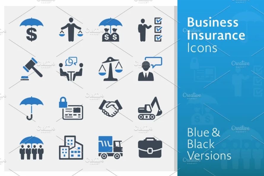 Blue Business Insurance Vectors