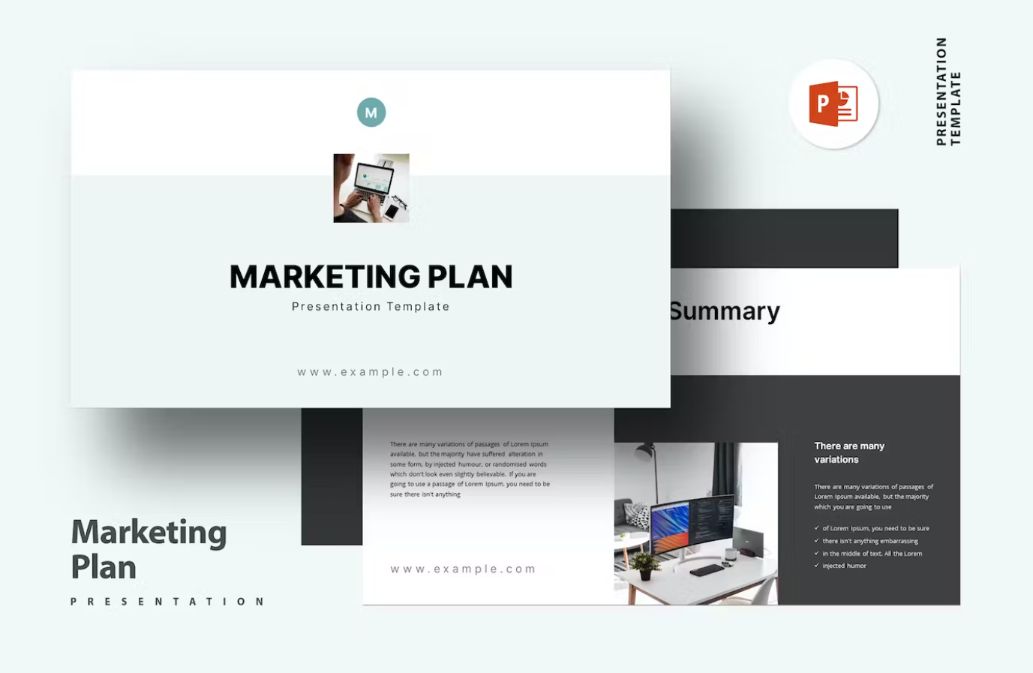 Clean Marketing PowerPoint Slides