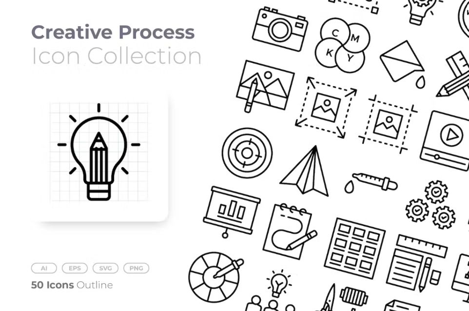 Creative Process Icons Set