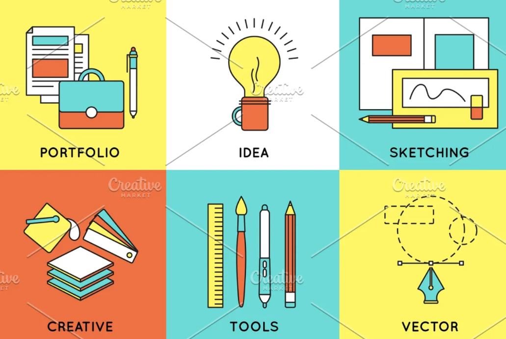Creative Web Design Icons Set